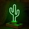 ALEENFOON LED Insegna con luce al neon Arredamento camera da letto Luci notturne Illuminazione interna Funziona a batteria e alimentato USB, per Festa di Natale Bar (Cactus Verde)