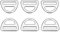 sourcing map 6Stk. Dreieckschnalle Versteller Dreieck D-Ringe Einsteller mit Stange für Taschengurt Gurtband 9/10 Inch silbern