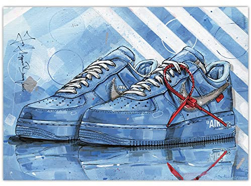 JosHoppenbrouwers Air Force 1 Low 0ff-White 'University blue' Poster 42 x 29,7 cm (A3)