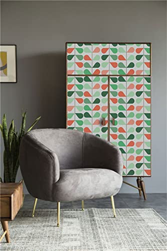 Tapete Gras Grün Orange Vliestapete Klebefolie Möbel Leicht Abzuziehen Selbstklebende Tapete Schlafzimmer Küchenrückwand Tapete Selbstklebend for Living Room 45x150cm/1 Pcs