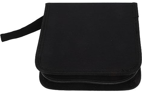 NUOBESTY Portable 40 CD Holder Case Organizer for Car Travel Thickened Oxford Solid Colour Protective Dvd Case Space Saving Design