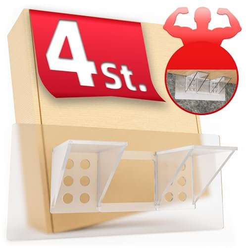 DEKAZIA® 4 Regalbodenträger selbstklebend | Regalbodenhalter selbstklebend Regalboden Halterung Regalbefestigung ohne Bohren Schrankboden Halter Regalbrett Bodenträger für Einlegeboden