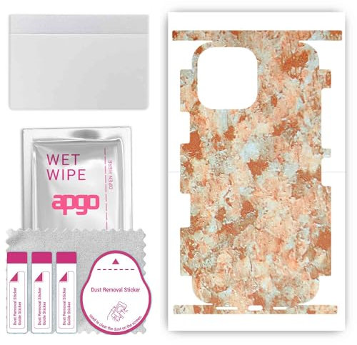 apgo skin sticker film foil vinyl for the BACK+SIDES for Apple iPhone 13 Pro Max Sandstone, Full Wrap Skin