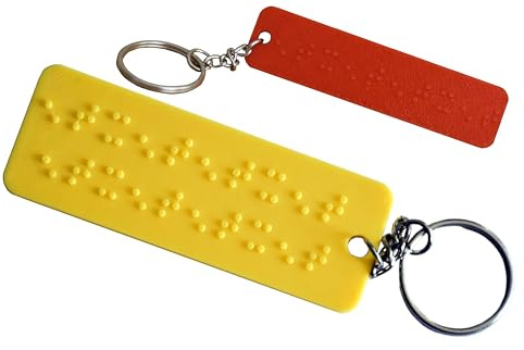 FraTech3D Porte Clés Personnalisable – Braille – 20 Couleurs - Texte, Prénom, Numéro – Fabriqué en France - Idée cadeau originale inclusive