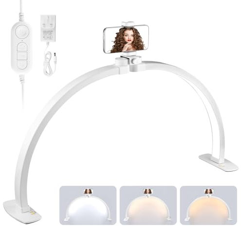 Foldable Half Moon Lamp for Nail Tech, 29 Inch Led Nail Desk Light, Beauty Led Light for Lash Extension, Tattoo, Eyebrows