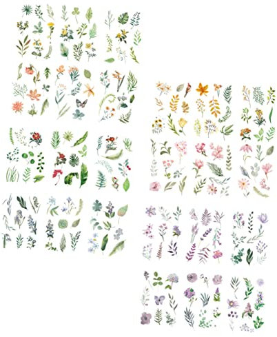 PHENOFICE 24 Blätter Von Scrapbook Journal Kit Dekorative Aufkleber Handgemachte Aufkleber Set für Tagebuch Planer Scrapbook