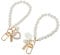 Bremorou 2 Stück Kurze Handykette Perlen Schlüsselanhänger Gold Schlüsselband Autoschlüsselanhänger Phone Charms Pearl Keychain, Kurz Süße Handy Anhänger, Herz Handyanhänger Charm, Für Autoschlüssel