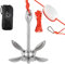 Jiubiaz 1.5kg verzinkter Anker, Kajakanker, Faltanker, Ankerset, inkl. 20m Ankerleine/12cm PP-Schwimmer/Federhaken/Aufbewahrungstasche für Boot SUP-Paddel, Silber