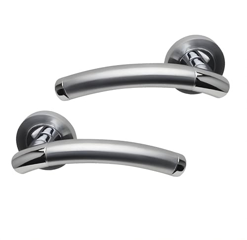 UAP Lincoln Internal Door Handles On Round Rose, Dual Chrome Lever Handles for Interior Wooden Doors, Keyless Pair