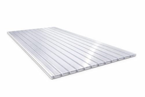 Doppelstegplatte aus Polycarbonat Transparent (Klar) – UV-beständige Hohlkammerplatte für Terrassenüberdachung, Gewächshaus & Carport, Witterungsbeständig und Schlagfest (Transparent, 120 x 500 cm)