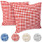 FILU Kissenbezug 50 x 50 cm 2er Pack (Farbe wählbar) Rot/Weiß kariert - Kissenhülle, Kissen, Sofakissen, Dekokissen, Sitzkissen, 100% Baumwolle, Deko für jeden Raum, Garten und Terrasse