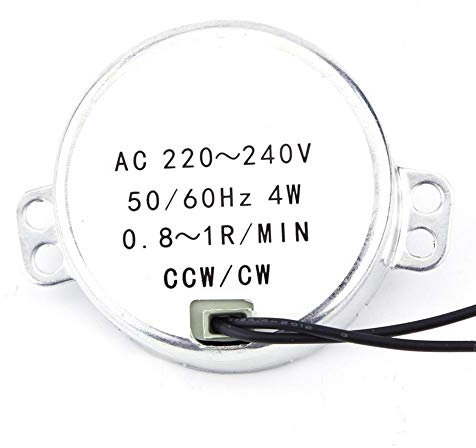 1 Stücke Pyramidenmotor, AC 220-240 V 4 Watt Synchronmotor, 50 / 60Hz CCW/CW Elektrische Synchron Getriebemotor, Motor für Weihnachtspyramide (0,8-1 RPM)