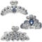 kilofly 3pc Vintage Crystal Hair Claw Clips Long Thick Hair Metal Clamps