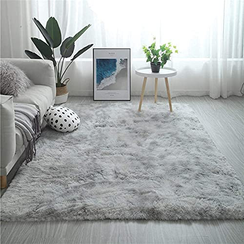 Tappeti Salotto Shaggy Tappeto a Pelo Lungo Tappeto Peloso Soggiorno Salotto Moderno Cameretta Tappeti Pelosi Camera da Letto Morbido Tappetino Antiscivolo Morbido e Soffice(Grigio bianco, 160*200cm)