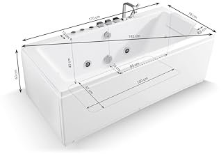 SPALINA SIKINOS White Jets - Vasca idromassaggio Classica L 170 x l 78 cm, by