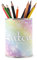 Pot à crayons, personnalisé, arc-en-ciel, avec nom, sans stylo, pour fille