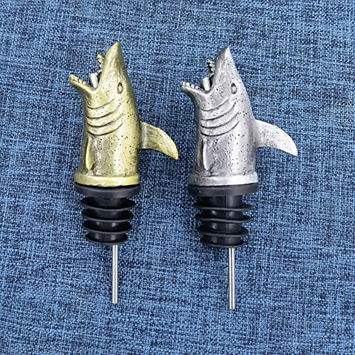 2022 New 2 Piece Stainless Steel Shark Wine Aerator Pourer, Red Wine Bottle Aerator Whiskey Wine Diffuser Aerator Decanter Spout for Home Party Decoration Supplies