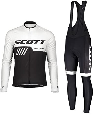 HOMTOL Herren Radtrikot Set Langarm Fahrradanzüge Fahrradtrikot Set Langarm Trikot + Radlerhose mit Sitzpolster Atmungsaktiv Elastische Schnell Trocknend Fahrrad Trikot für Fahrrad Rennrad MTB
