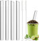 Sheryl&Rain 4 Pièces Paille en Verre Transparente avec 2 Brosses,Bubble Tea en Verre Réutilisables 14mm Large,Grosse Pailles en Verre de 21.5cm pour Bubble Tea pour Bubble Tea Smoothies Cocktails Jus
