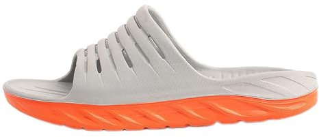 FYUTUR Mens Athletic Comfortable Slides Thick Cushion Recovery Sandals with Lightweight Sport Sliders for Indoor Outdoor, Post Exercise Foot Pain Relief,48,Orange