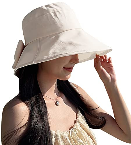 AIEOE Chapeau de Soleil pour Femme Large Bord Pliable Anti-UV Capeline Eté Plage Voyage Vacances Jardinage avec Cordon de Coupe-Vent style02