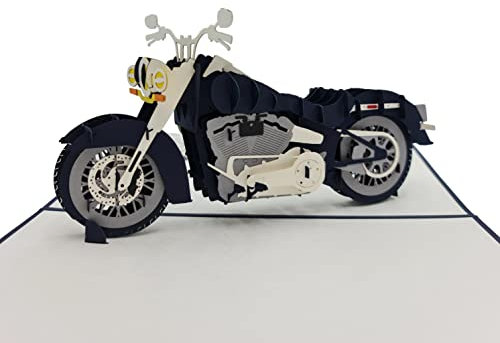 design3dkarten® Pop up Karte Motorrad Chopper – originelle Geschenkidee für Biker als Geburtstagskarte, zum Führerschein oder die nächste Tour