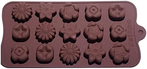 15 Hohlraum Blumenförmige Backform Silikon Antihaft-Backzubehör Keks Kuchen Süßigkeiten Schokolade Home Küche Backformen niedlich
