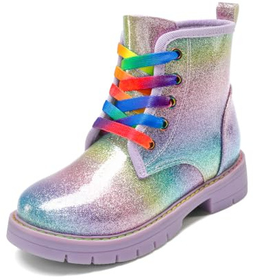 DREAM PAIRS Girls Classic Combat Boots | Modern Combat Aesthetic, Side Zipper Independent Wear, Grippy All-Season Outsole