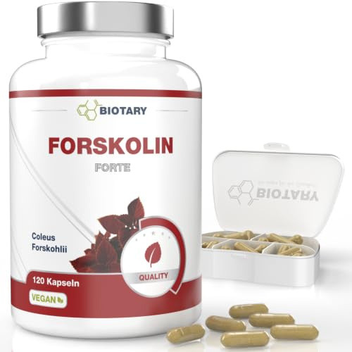 Forskolinextrakt 120 kapslar 400 mg per kapsel från Coleus forskohlii | Inklusive pillerask 4 månaders förbrukning 100 % vegansk ren formula testad kvalitet