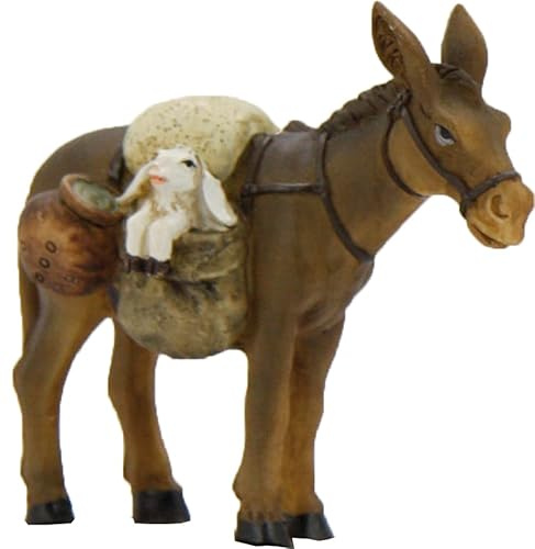 FADEDA Esel mit Schaf/Höhe:8 cm/handbemalt/detailgetreue Krippen Figuren - Weihnachten Tisch Dekoration Krippe Zubehör