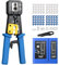 Proster RJ45 Crimp Tool Kit - RJ45 Pass Through Crimp Tool for CAT5 CAT5e CAT6 Network Cable with Network Cable Tester & 50Pcs Gold-Plated CAT6 Connectors & Covers & 5 Spare Blades & Stripper