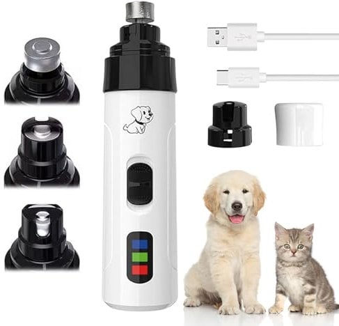 Somnr Dog Nail Grinder, 2-Speed Low Noise Vibration Electric Dog Nail Grinder, Upgraded Pet Nail Trimmer File, Painless Paws Grooming & Smoothing for All Breeds Dogs & Cats