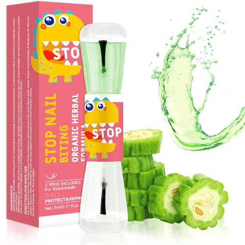 Stop Nail Biting with Nail Biter Water, Anti Nail Biting Polish, Prevention & Anti Nails Biting Polish, Clear Varnish, Suitable for Kids & Adults - Helps Discourage Thumb Sucking