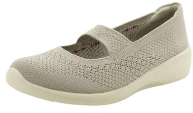 Skechers GEMÜTLICH Bailarina Damen Arya Tejido EN Suave Tejido Taupe Talla Numeric_39