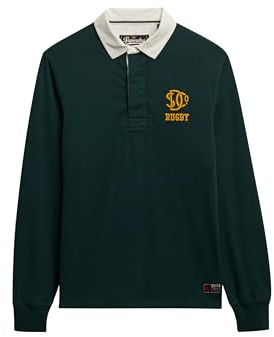 Superdry Herren Vintage Athletic Jersey Rugby-Shirt Emaillegrün XXL