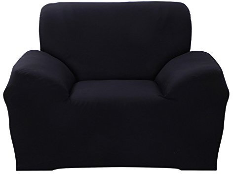 ele ELEOPTION Sofa Überwürfe Sofabezug Stretch elastische Sofahusse Sofa Abdeckung in Verschiedene Größe und Farbe Herstellergröße 95-140cm (Schwarz, 1 Sitzer für Sofalänge 90-130cm)
