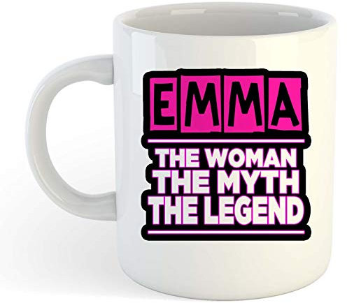 grabmybits Emma - The Woman, The Myth, The Legend Mug - Name Personalised Funky Gift