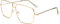 J&L Glasses Large Square Retro Outray Classic Men's Or Women's Metal Frame Glasses (Gold)