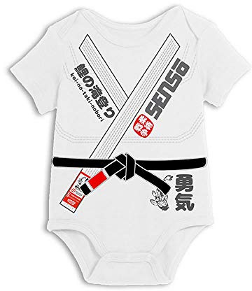 Baby Jiu Jitsu Bodysuit - Yuki Model BJJ Gi for Little Black Belts… (12-18 Months)
