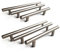 French Furniture Fittings Set of 6 T Bar Kitchen Cabinet Handles, Cupboard Handles, for Cupboard Doors and Drawers and wardrobes, Brushed Satin Nickel Finish by FFF.