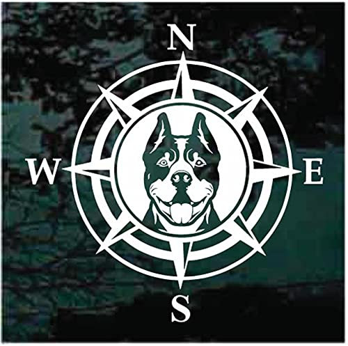 myrockshirt Kompassrose süßer Pitbull 20 cm Aufkleber Autoaufkleber Sticker ohne Hintergrund Auto PKW Lack Scheibe