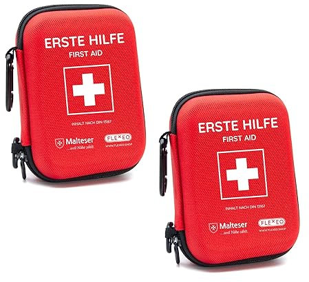 Erste Hilfe Set Outdoor nach DIN 13167 - Reiseset für Unterwegs - Wandern - Camping - Motorrad - Fahrrad - First Aid Kit für Survival und Notfall (2x Erste-Hilfe-Set Traveller)