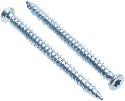 Vis Pour Cadre en Béton Tête Torx Tx30 et Filetage Autotaraudeur en Acier Trempé Zingué Concrete Screws (Lot de 100) Taille 7.5mm x 152 mm