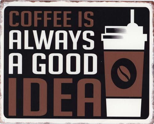 Moritz Deko Blechschild Coffe Always Good Idea 20 x 25 cm Metallschild Retro Vintage