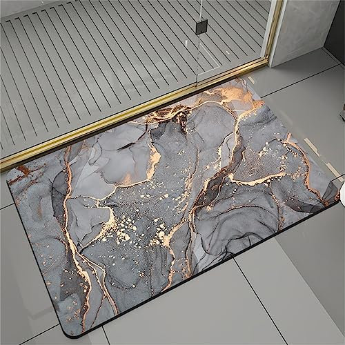 Badezimmerteppich Super Absorbierende Rutschfester Badematte, Badematten Badteppich 80x150cm Badvorleger Extra DüNn Schnelltrocknende Waschbare Badematte Home Rug, Badmatte Bodenmatte Floor Mat Textur