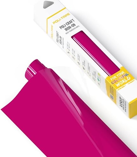 POLI-FLEX® TURBO® - Transferfolie für Textilien - Flexfolie zum Aufbügeln, Plotterfolie für DIY Shirts, Neon Dark Pink matt, 30,5 cm x 122 cm