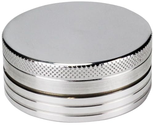 Evergreen Labs Grinder en Métal, Broyeur à Epices et à Condiments, 100% Aluminium, 2 Pièces, Argentées, 50 mm