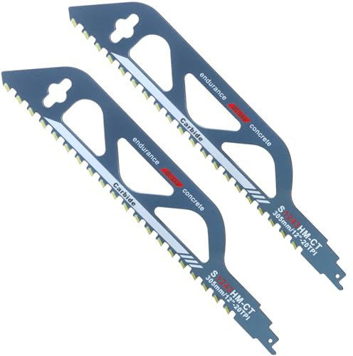 2 Pezzi Lama per Sega a Gattuccio, Sega a Mano 305mm S1243HM, Lame per Seghe Alternative, Lame Sega a Sciabola per Taglio di Metalloa per Taglio di Metallo, Cemento