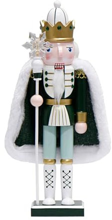 bnsggl Figuras de soldado cascanueces de madera de 30 cm, capas de marionetas de Navidad, rey para escritorio, adorno de centros de mesa de día festivo