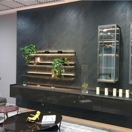 Wandverkleidung Schieferfurnier 200 x 100 cm Steinfliesen Universal Kaminrückwand Dusche Boden Echtstein Schieferplatten hitzebeständig langlebig Naturstein Fachhandel